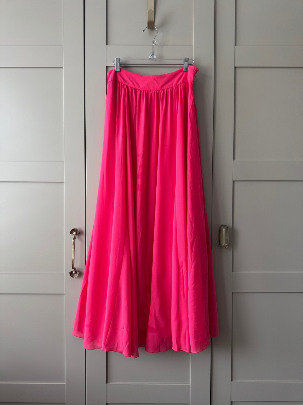 Edme & Esyllte "Lengthening Rays" Maxi Skirt Anthropologie Archives Hot Pink